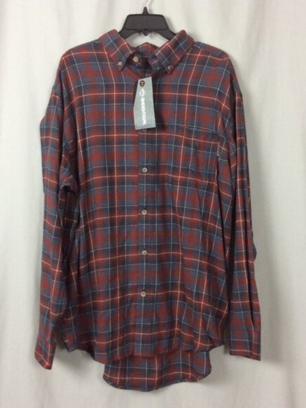 Wolverine NWT Red Plaid Flannel Button Up Shirt Men's XL